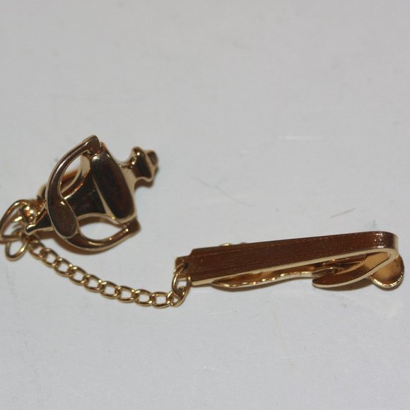 Vintage HICKOCK Gold Tone Door Knocker with Chain Tie Bar - Picture 1 of 2